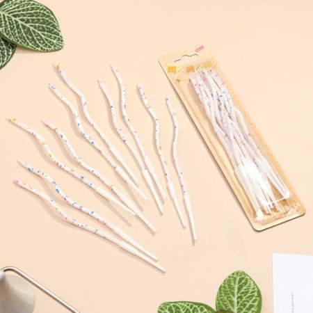 Candles for the cake "Serpentine. Klya", 10 pcs, white-1