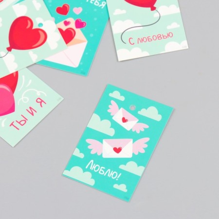 Cardboard "Love" set 10 pcs (5 types) 4x6 cm-2