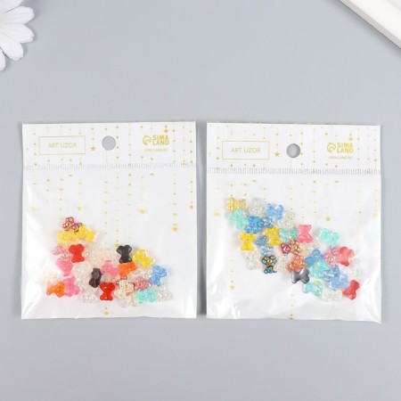 Decor for creativity Plastic "Mishka-Cristals" set of 30 pcs mix 1x0.9x0.4 cm-4