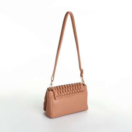 Bag Women's Messenger with a zipper, beige color-1