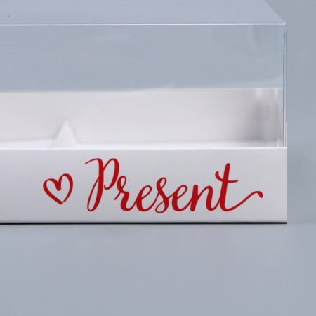 Confectionery box for mousse cakes "Present", 17.8 x 17.8 x 6.5 cm-2