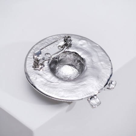 Brooch "Hat", silver color-1