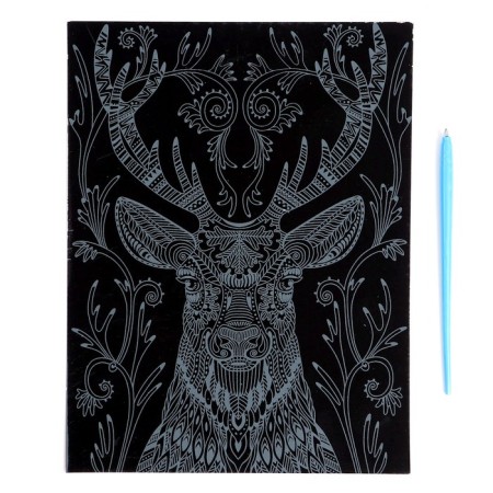 Antistress engraving with the effect of silver "noble deer"-2