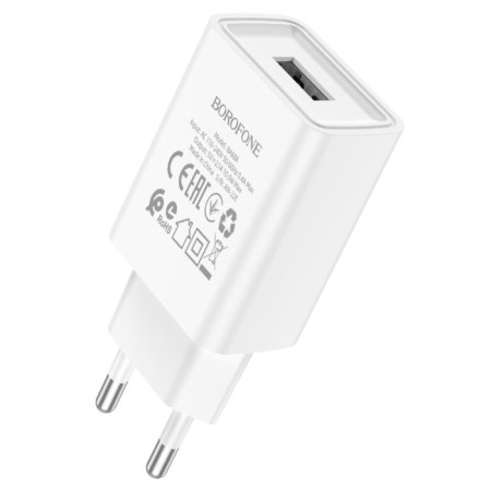 Network charger Borofone BA68A, USB, 2.1 A, white-1