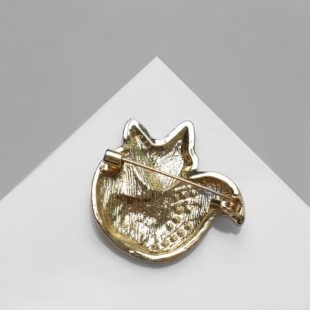 Brooch "Fox" shiny, golden orange color in gold-1