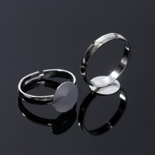 The basis for the ring is adjustable, dimensionless with a platform (set of 5 pcs.), 10 mm, silver color