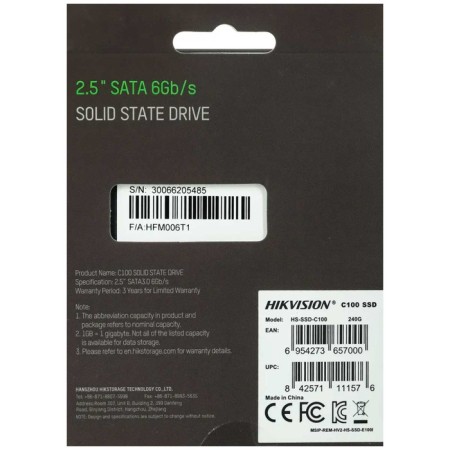SSD 2.5 "Hikvision C100 240 GB SATA III HS-SSD-C100/240G-6