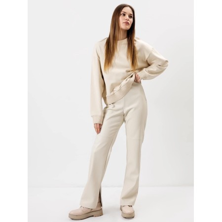 Women's pants, milk color, size 46 (m)-1