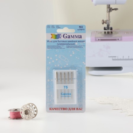 Needles for household sewing machines, universal, No. 75, 5 pcs-4