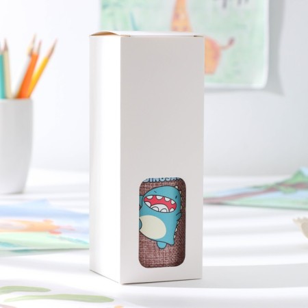 A glass bottle in a “dino” case, 300 ml, h = 17 cm, mix drawing-3