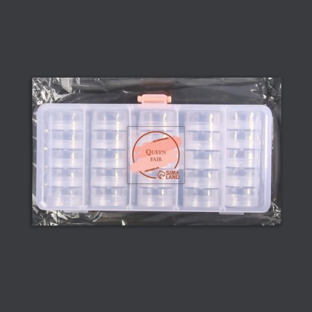 A set of jars for decor, 25 pcs, in the organizer, 4 ml, 19 × 10 × 3.5 cm, the color is transparent-4