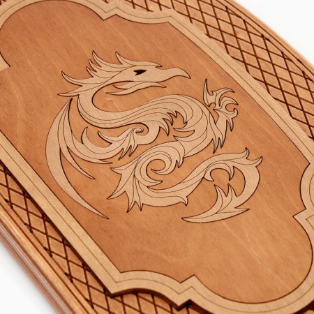 Narts "Dragon", carved, wooden board 45 x 45 cm-6