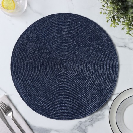 Serving napkin on the table "Loft", d = 38 cm, blue color-2