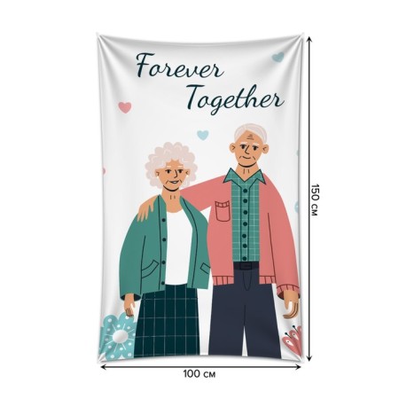Decorative panel with photo printing "Forever Together", vertical, size 100x150 cm-1