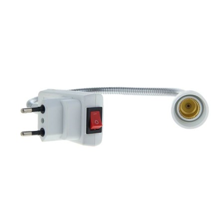 Ecola adapter, fork/cartridge E14, 395 × 45 mm, with a switch, white-5