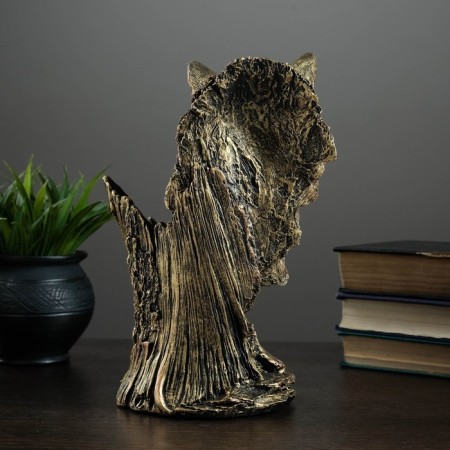 Standing for a bottle "Wolf" bronze 14x16x25cm-3