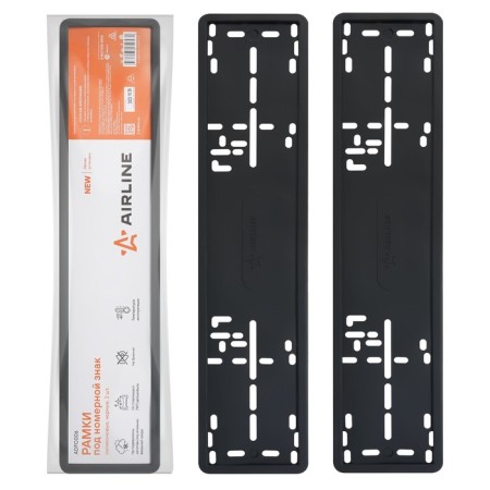 Frames for license plates, silicone, 2 pcs., Black Adfc006
