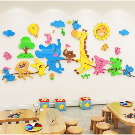 Interior stickers "animals", children's, decor on the wall, panel 200 x 88 cm-1