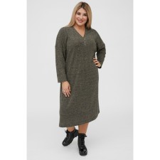 Female dress, size 64, dark green color