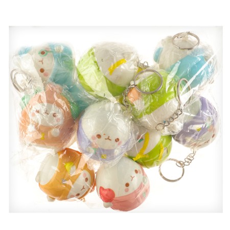 Square “Bunny”, on a key fob, color mix-7