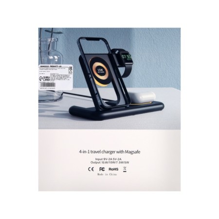 Wireless charger 3 in 1 Y36, 15 W, folding, backlight, USB, Type-C, white-13