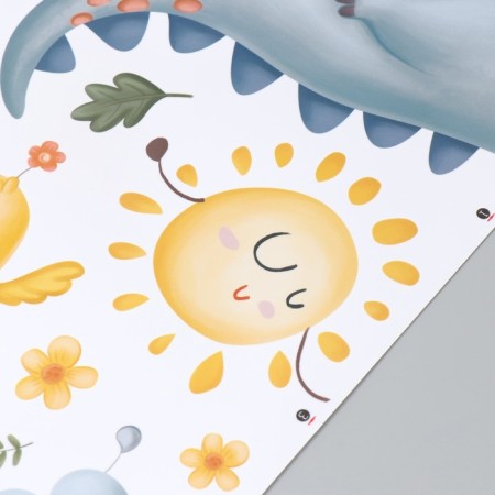 Stick plastic interior color "animals on a walk" set 2 sheets 30x85 cm-2