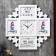 Photo frame plastic in 4 photos 10x15 cm with clocks "Flower" white 42x42 cm