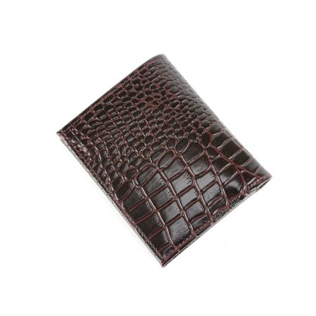 Wallet, button, 4 pockets, 1 department for trifles, n/k borderly navy/burgundy crocodile-5
