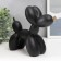 Souvenir Polystone "Air Ball - Dog with Golden Nosom" Black 7.5x20.5x17.5 cm