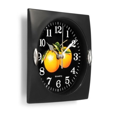 Wall clock, series: kitchen, "fruits", discrete move, 15 x 15 cm-1