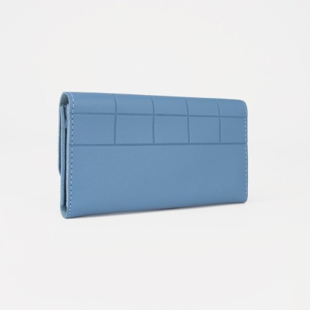 Women's wallet on the button, blue color-1