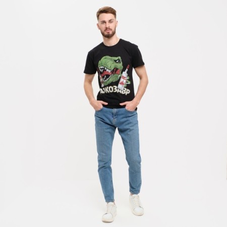 Male T -shirt "Alcosaur" p. 50, black-3