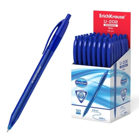 Handle Automatic Ballic Erichkrause U-208 Original Matic, a needle node 1.0 mm, blue, ultra-soft letter