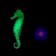 Decor for the Aquarium "Sea Horse" Silicone, with a neon effect, 2 x 4 x 10 cm, green 71088