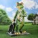 Garden figure "Frog with a suitcase in a gastuk" 66cm