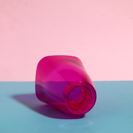 Pot for orchids, 1.5 l, 13 × 17 cm, plastic, transparent raspberry-1