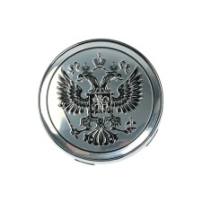 The plug on the central hole of the disk, the emblem of the Russian Federation, the landing 56 mm, chrome