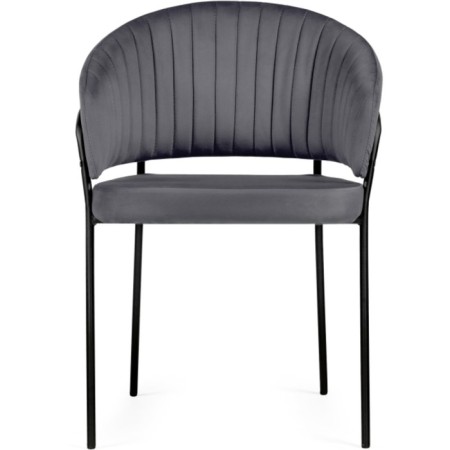 Chair on a metal frame Leo Metal/velor, black/anthracite 56x52x80 cm-1