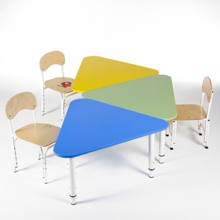 Table triangle growing gr.0-3 on a metal frame, blue-3