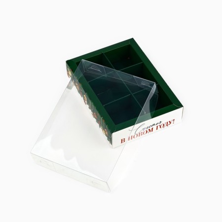 Box for 6 sweets with cells "Happiness", 10 x 14.5 x 3 cm, New Year-5