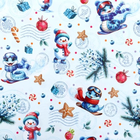 New Year's Paper "Snow Snow Snow", gloss, 80 g/m2, 50 x 70 cm-2