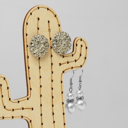 Cactus decoration stand, plywood, beige color-2