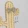 Cactus decoration stand, plywood, beige color