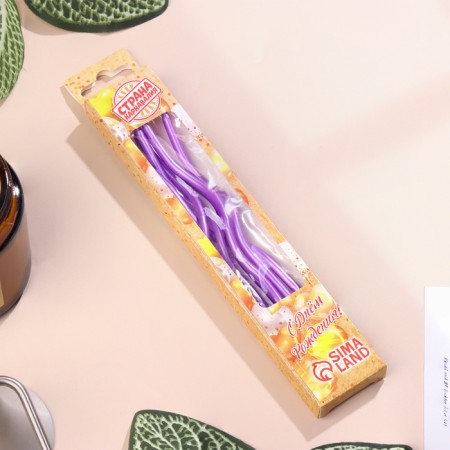 Candles for cake twisted "serpentine" 6 pcs, cocktail, purple-4