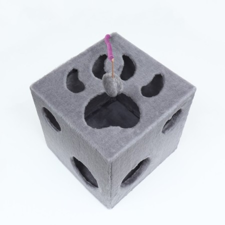 Cat house "Cube with a paw", with a toy, 40 x 40 x 40 cm-6