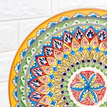 Largan Rishtan ceramics "Patterns", 32 cm, yellow-3