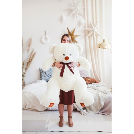 Soft toy "Bear Amur", 120 cm, milk color-3