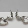 Emall earrings "Heart" inspiration, pink color in silver