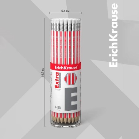 Chernographic pencil with Erichkrause "Extra", HB, Grifel D = 2.2 mm, wood, trihedral in a tube-5