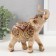 Polystone souvenir "Elephant, flowers and patterns on the blanket" Gold and Bezh 14x6x16 cm